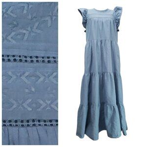 Women's Universal Thread Blue Embroidered Maxi Dress XL